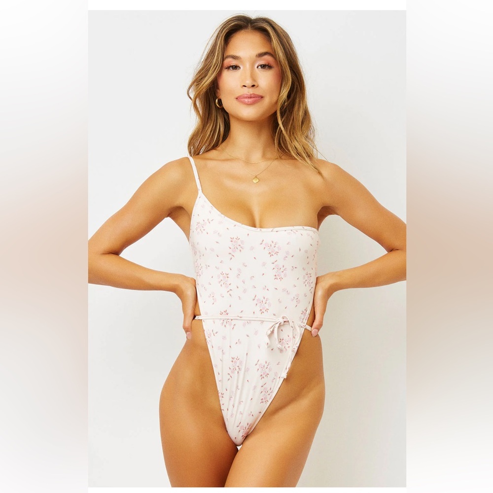 Frankie’s Bikinis Evangeline one shoulder one piece swimsuit